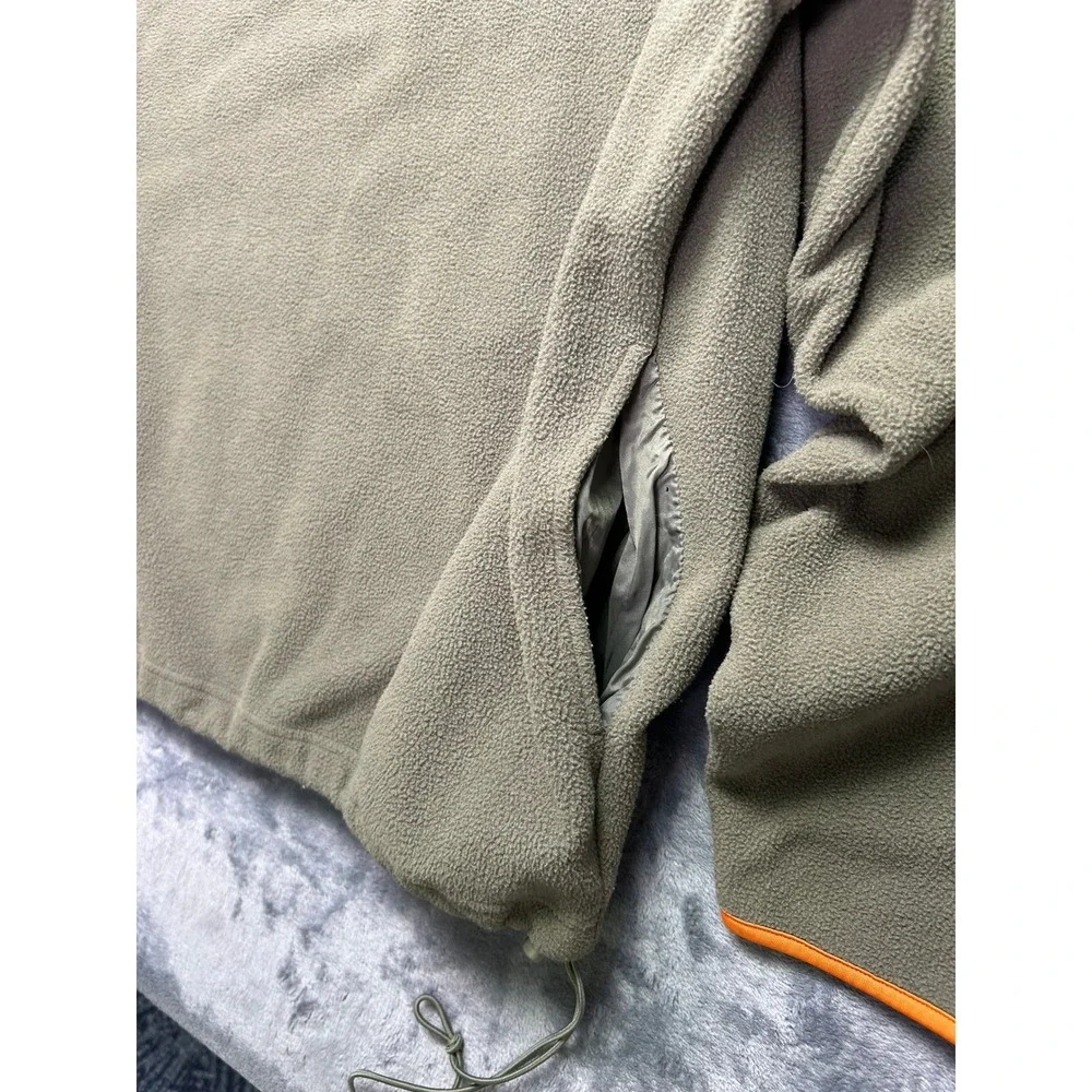 Vintage 1999 Old Navy Fleece Pullover XXL Green Orange 1/4‎ Zip Minimal GORP
